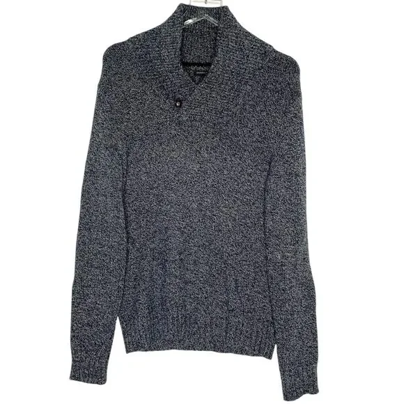 Banana Republic S Mens Cozy Shawl Sweater Heathered Gray Grandpa
