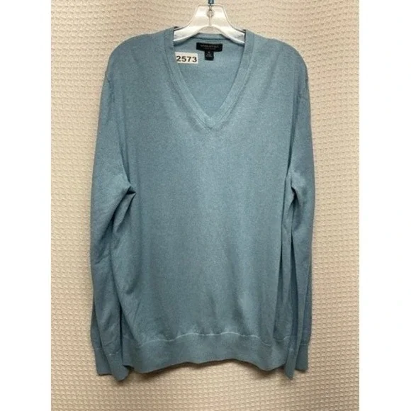NWOT Banana Republic Luxury Blend V-Neck Sweater Men XL China Silk/Cashmere/Cott