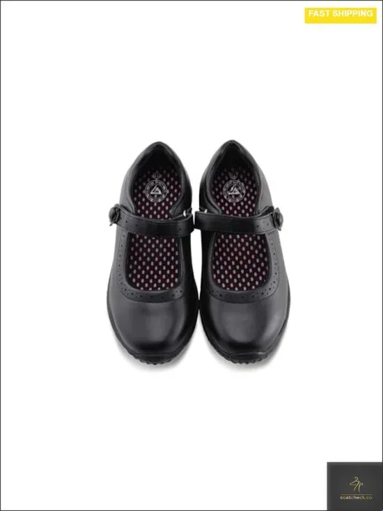 Girl's Mary Jane School Uniform Shoes - Lightweight, Non-Marking Sole, Hook &