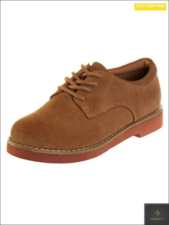Kids Oxford Dress Shoes - Lace Up Loafer School Uniform Saddle Shoe