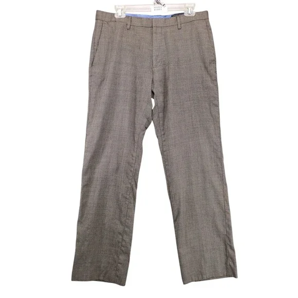 Banana Republic Tailored Slim Fit Wool Pants Men's 34x29 Taupe Gray Dress Slacks