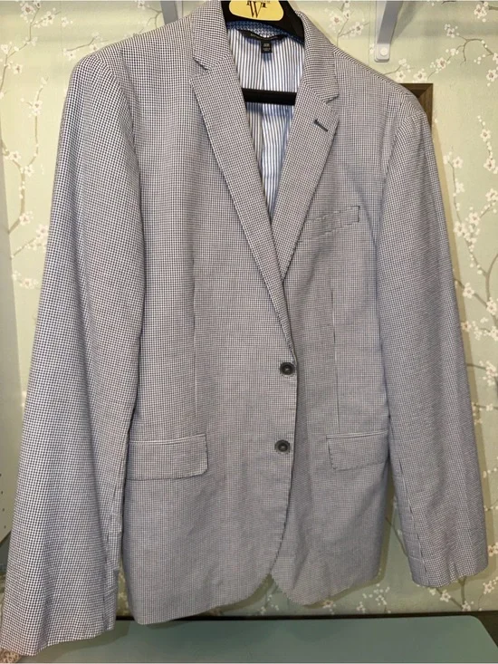 BR Blue Houndstooth Blazer
