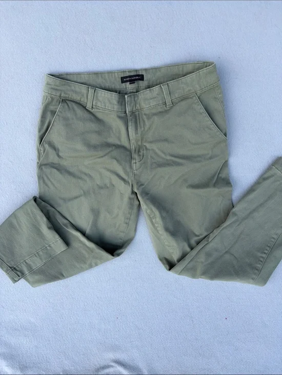 Banana Republic Sage Green Slim Straight Chinos