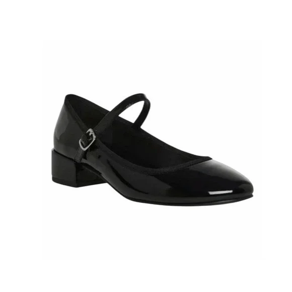 Madden Girl Tutuu Black Patent Leather Low‎ Block Heel Girls 5