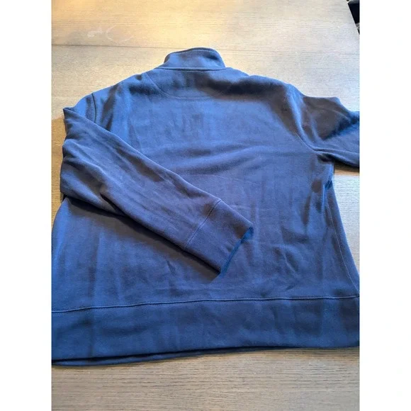 Banana Republic Mens Navy Blue Quarter Zip Pullover Cotton Blend Sweatshirt