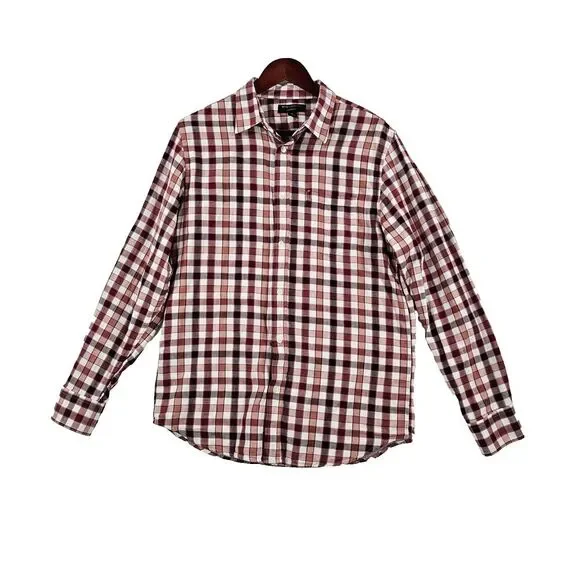 Banana‎ Republic Standard Fit Button Down Shirt Mens Plaid Checked Red White M