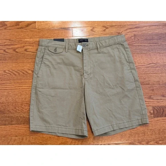 New Banana Republic Chino Shorts Mens 36 Slim Fit Brown Cotton Stretch Casual 9