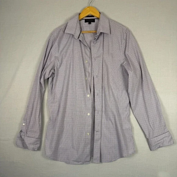 Banana Republic Shirt Blue Plaid Button Down Collared Mens Large