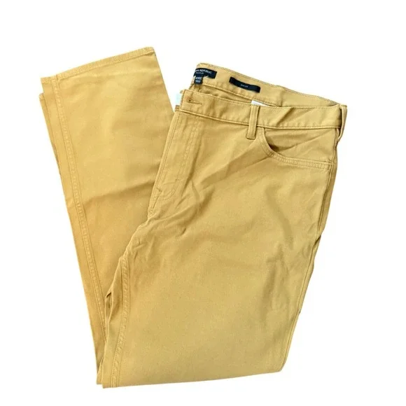 Banana Republic Traveler‎ Pants Mens 42x32 Slim Fit Golden Khaki Twill 700055010