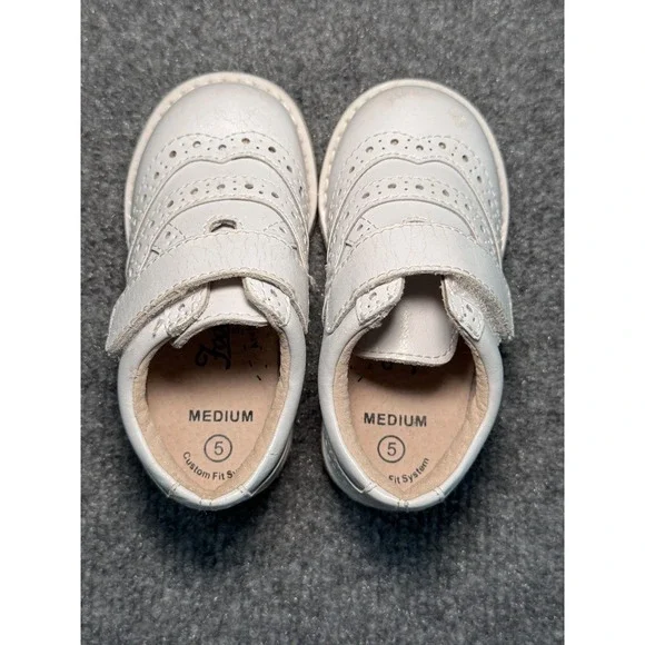 Footmates‎ Wyatt White Leather Dress Shoes Toddler Boys Size 5M Wedding
