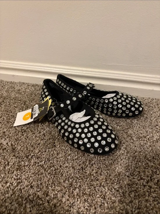 art class Black Rhinestone Mary Jane Girls' Dress Shoes