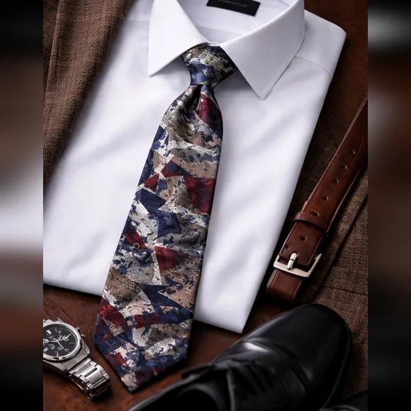 Oscar De La Renta Studio‎ Polyester Silk Blend Tie