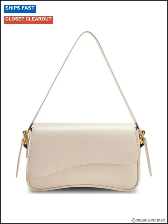 PU Leather Hobo Handbag with 2 Straps, Designer Style Shoulder Bag
