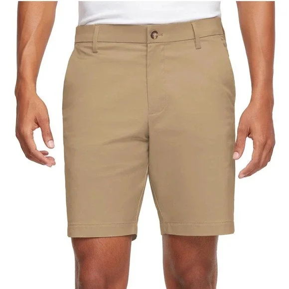 BANANA REPUBLIC Stretch Chino Shorts Mens Size 30 Khaki Tan Beige Flat Front NWT