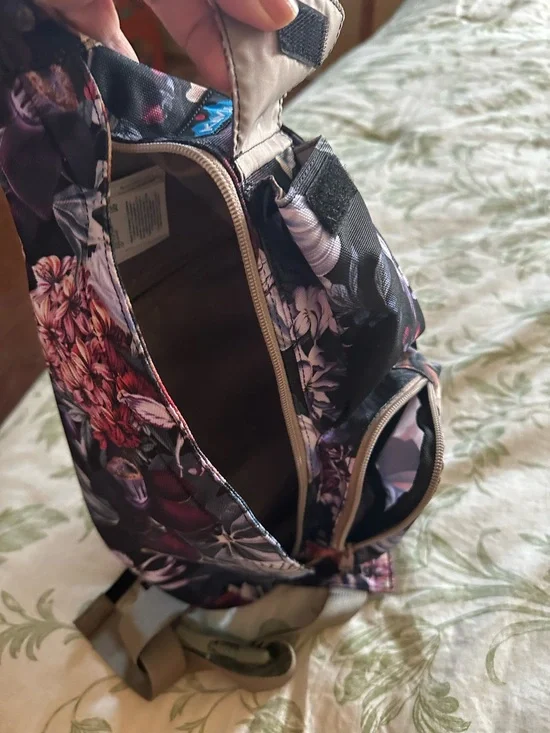 Kavu Floral Print Hobo Bag in Black and Purple