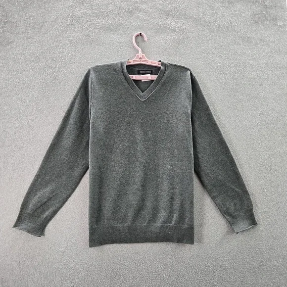VINTAGE Banana Republic Men Sweater M Green Cashmere Lambswool‎ Preppy Pullover