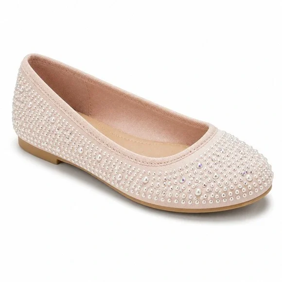 Big Girls Flats by Cat & Jack‎ Lisa Pearl Blush Size 5 New With Tags