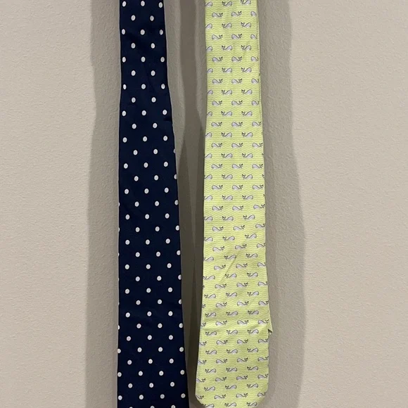 Tommy Hilfiger Neck Ties Mens Silk Green Whale Blue Polka Dot School  Lot of 2