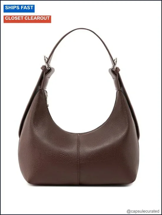 Vegan Leather Crescent Hobo Shoulder Bag Crossbody Tote Purse with 2 Straps