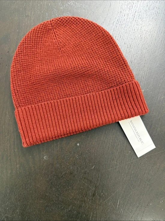 Banana Republic Brick Red Ribbed Knit Beanie