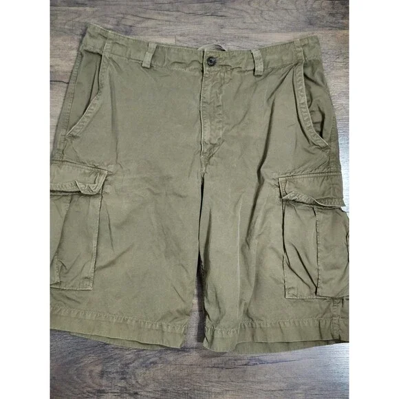 Banana Republic Cargo Shorts Mens Size 38 Green Cotton Preppy Casual Pockets