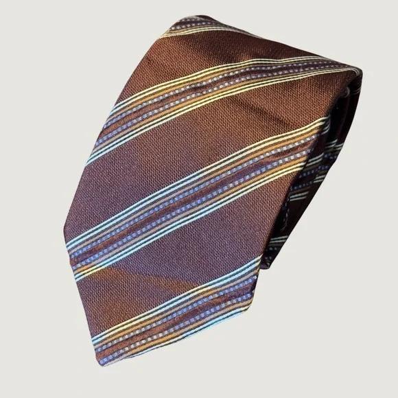 1659| BOSS Hugo Boss Italian Silk Striped Necktie Burgundy Mens OS