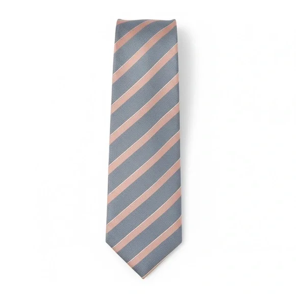 BROOKS BROTHERS Pink & Blue Striped Silk Wear To Work Classic Tie