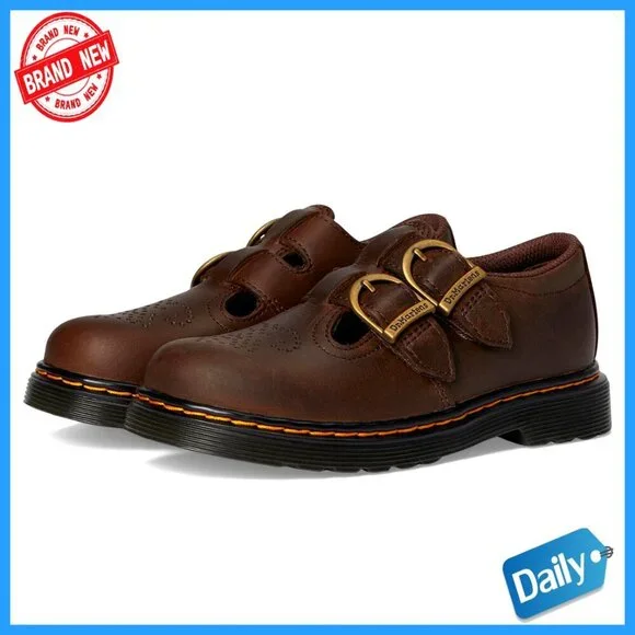 Leather Mary Jane Flats with Adjustable Straps for Girls