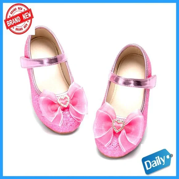 Toddler Girls Glitter Mary Jane Ballet Flats for Dress Occasions