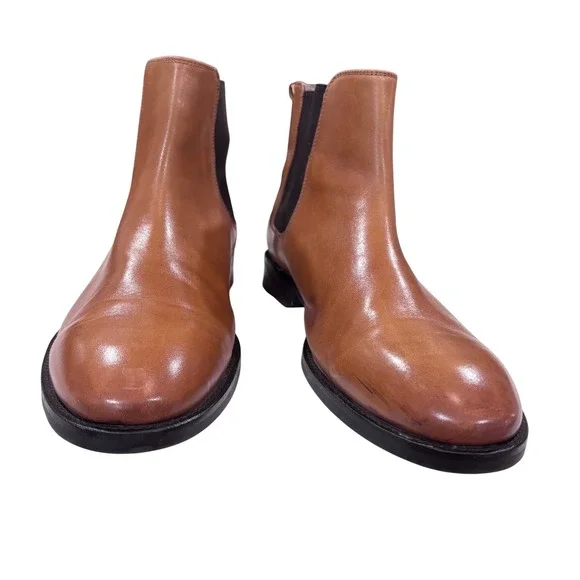 Banana Republic Leather Chelsea Boots Elastic Sides Pull-On Tan Men's Size 10‎