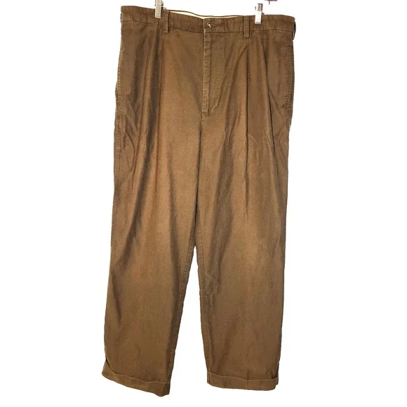Banana Republic Smithfield Pleated Thin‎ Wale Corduroy Pant Olive Green/Brown 40