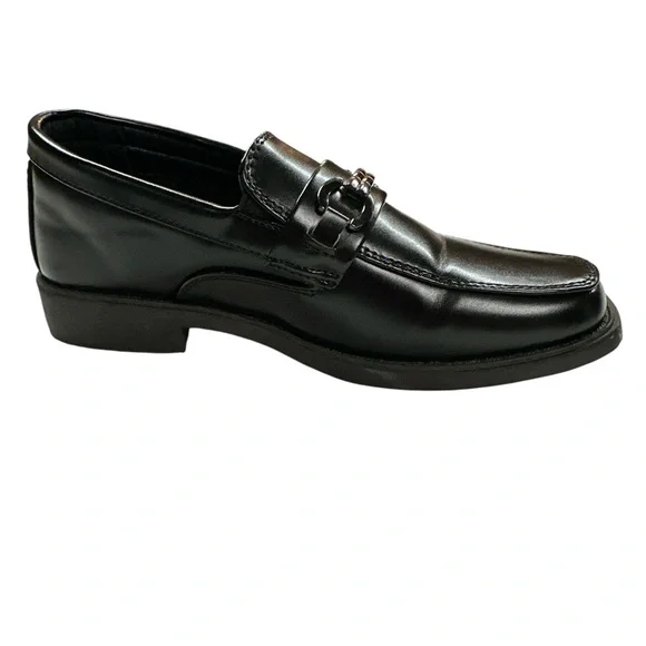 Josmo Boys Slip-On Dress Shoes with Metal Accent Black Size 13 Preowned
