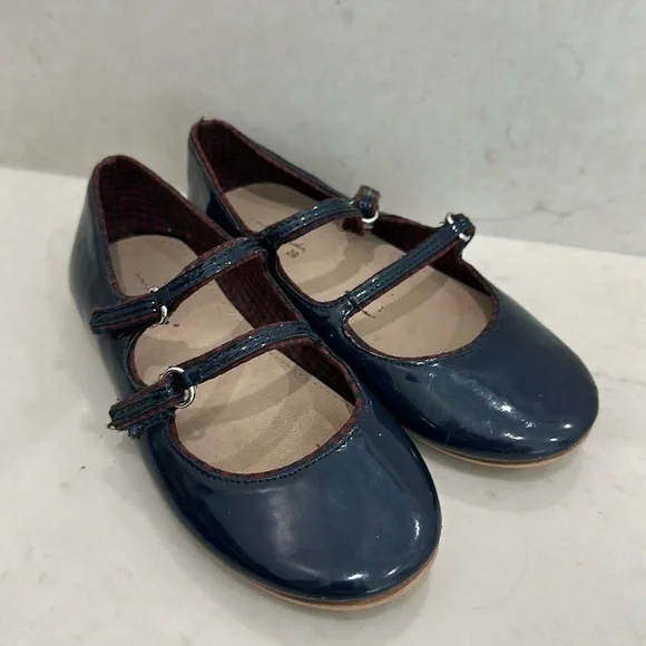 Zara Double Strap Patent Leather Dress Shoes Mary Jane’s navy burgundy 29.