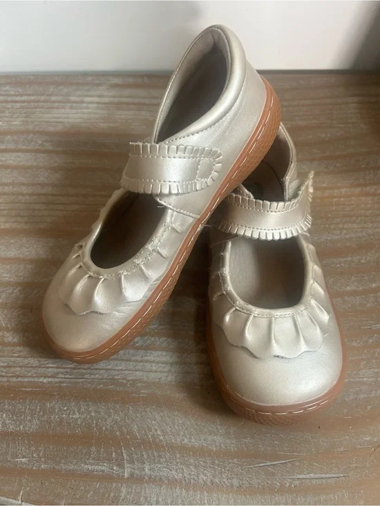 Livie & Luca Metallic Mary Jane Shoes with Tan Soles