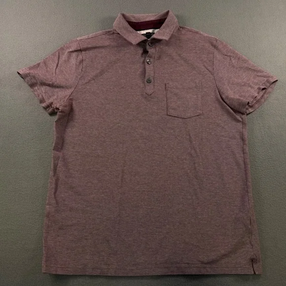 Banana Republic Mens Performance Pique Polo Shirt Burgundy Heather Large
