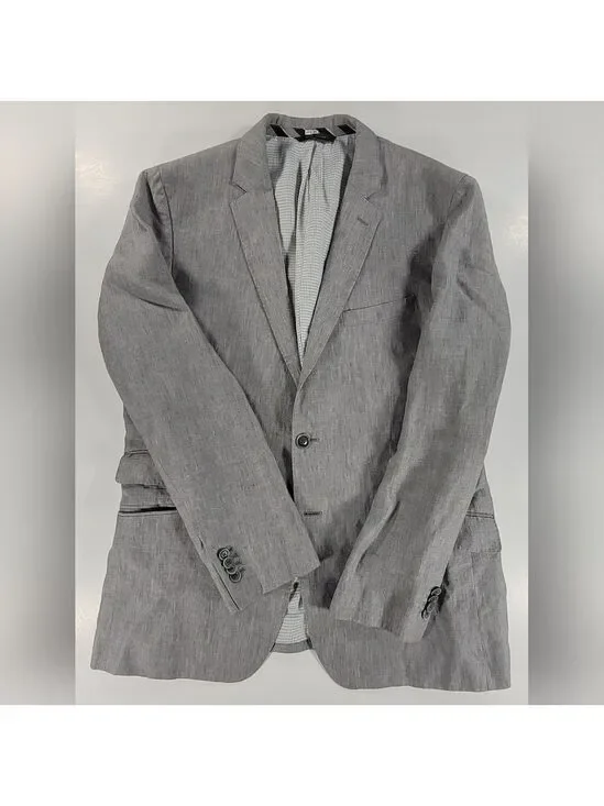 Banana Republic 100% Linen Two Button Blazer Suit Jacket Grey Sky Men's 42R