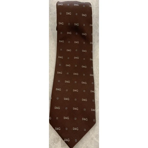 Dolce & Gabbana Tie With Brown Primary Color WithD7G Monograms 58 X 4
