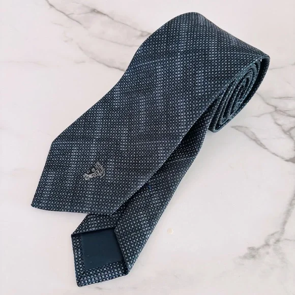 Versace Collection Gianni Versace Dark Blue‎ Patterned Mens Standard Luxury Tie