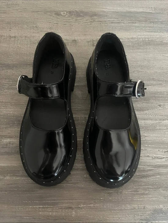 Zara Black Patent Mary Jane Shoes for Kids