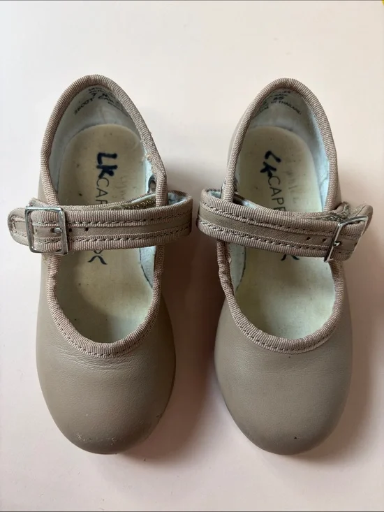 Capezio Taupe Tap Shoes with Adjustable Strap