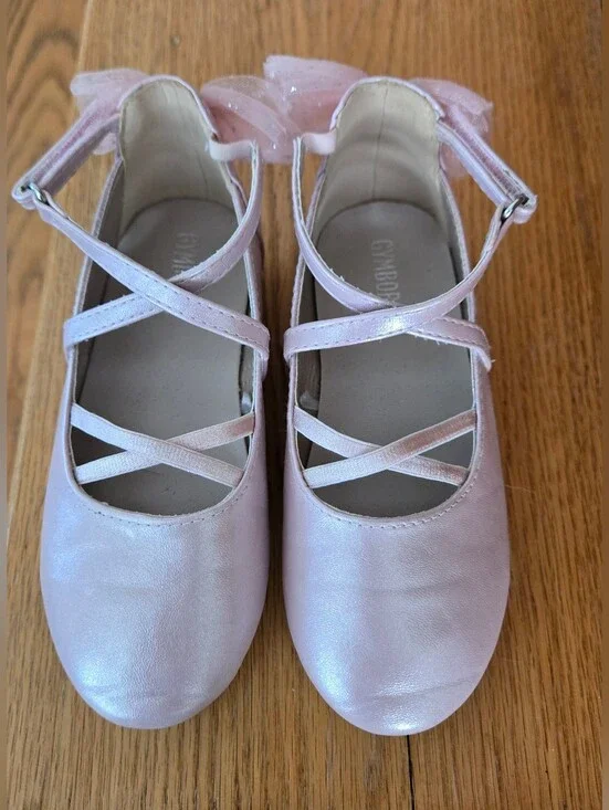 Gymboree Pink Shimmery Crisscross Mary Jane Flats