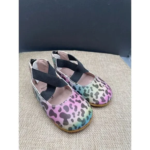 Monkey Feet Baby Girl Shoes Size 6-12 Months New Cheetah Print