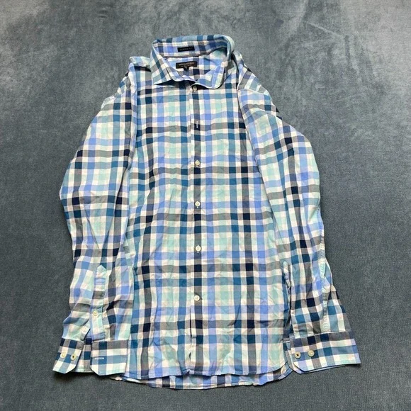 Banana Republic Shirt Mens Large Multi Plaid Long Sleeve Button Up Camden Fit
