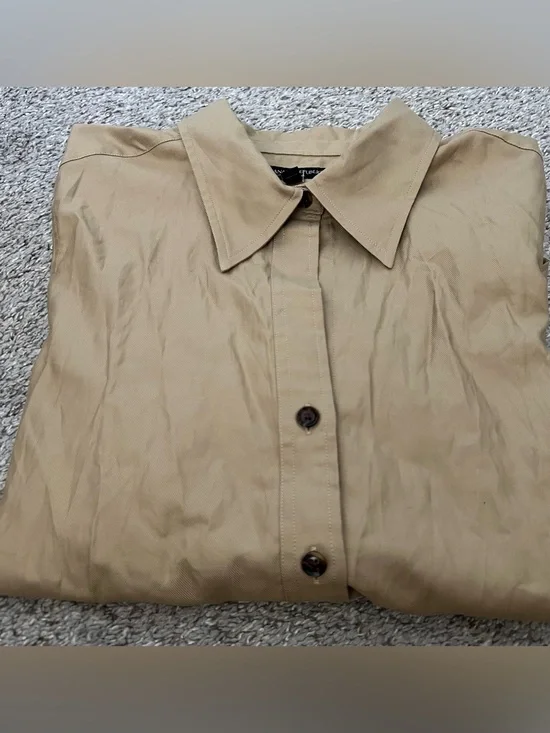 Banana Republic Tan Button-Up Casual Shirt Size Large