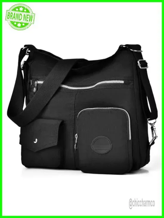 Large Nylon Hobo Purse Crossbody Shoulder Handbag Convertible Backpack