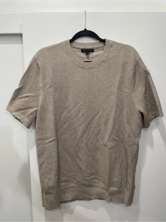 Banana Republic Tan Short-Sleeve Knit Tee