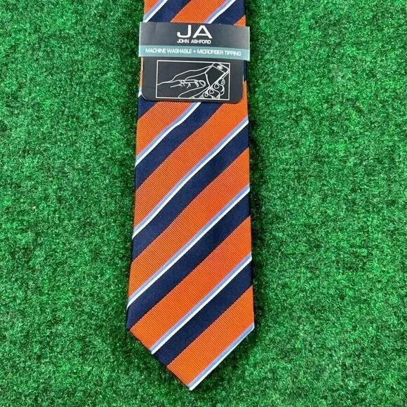 New John Ashford Men's Tri-Color Striped Tie Machine Washable‎ One Size