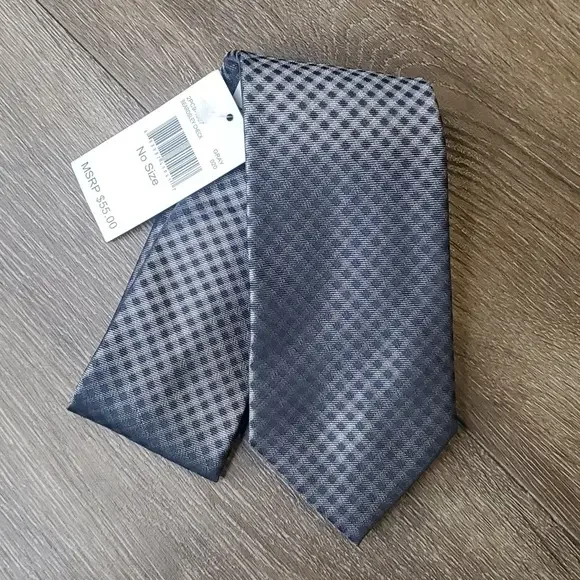 Perry Ellis Portfolio Gray Beardsley Check‎ Tie