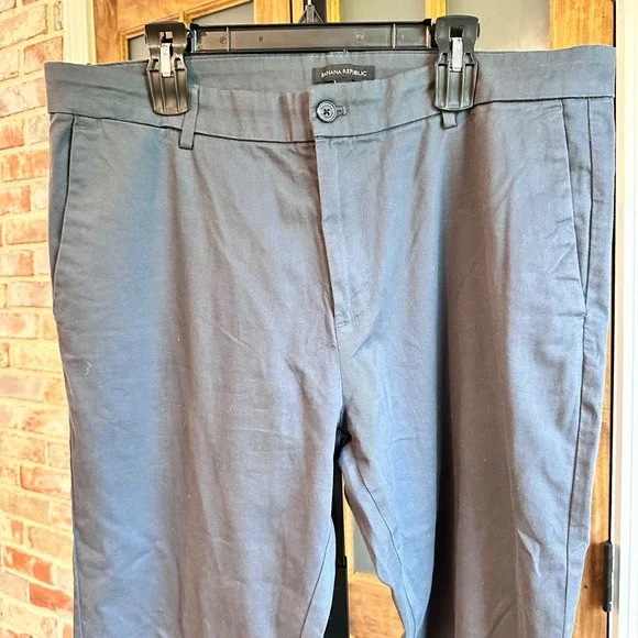 Banana Republic‎ Chino Pants Mens 38x29 Gray Stretch Cotton Casual Trousers