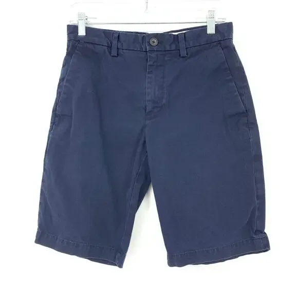 Banana Republic Shorts Men's Size 28 Emerson Relaxed-Fit  Flat Front Chino Blue